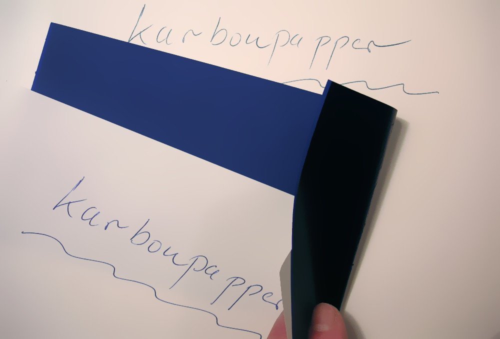 exempe avec du papier carbone