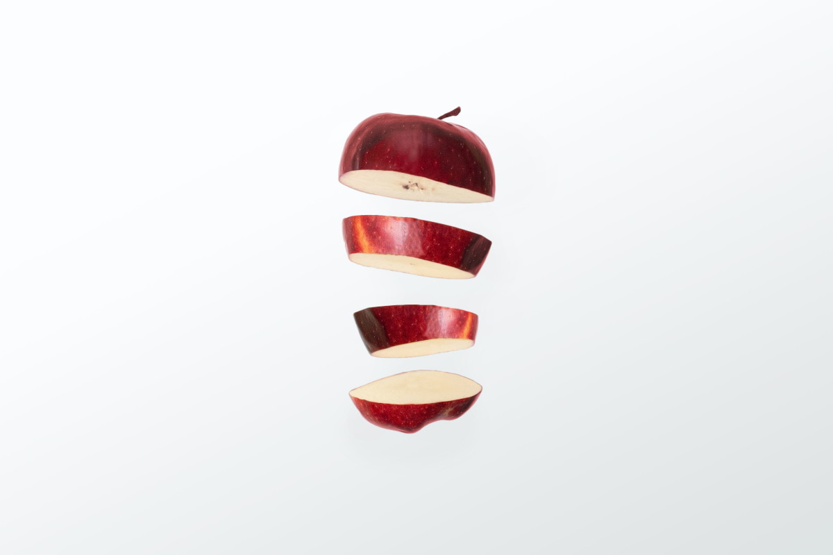 Photo d’une pomme coupée.