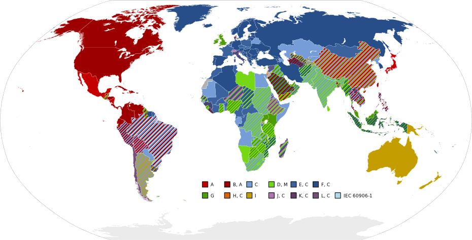 carte du monde des prises