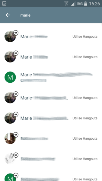  Hangout me propose 5 fois Marie qui sont la même et unique personne sur G+ !