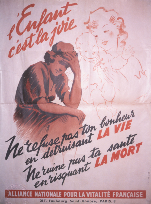 Ancienne affiche publicitaire contre l'IVG